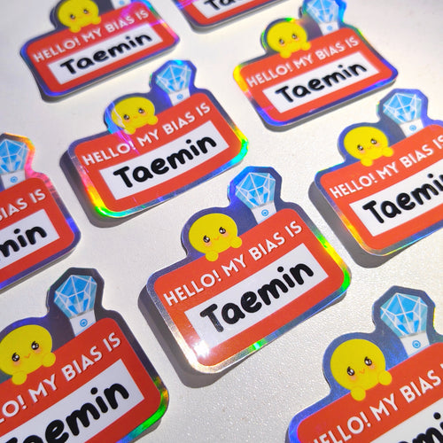 Hello My Bias is : Taemin! Holographic Vinyl Sticker ♡