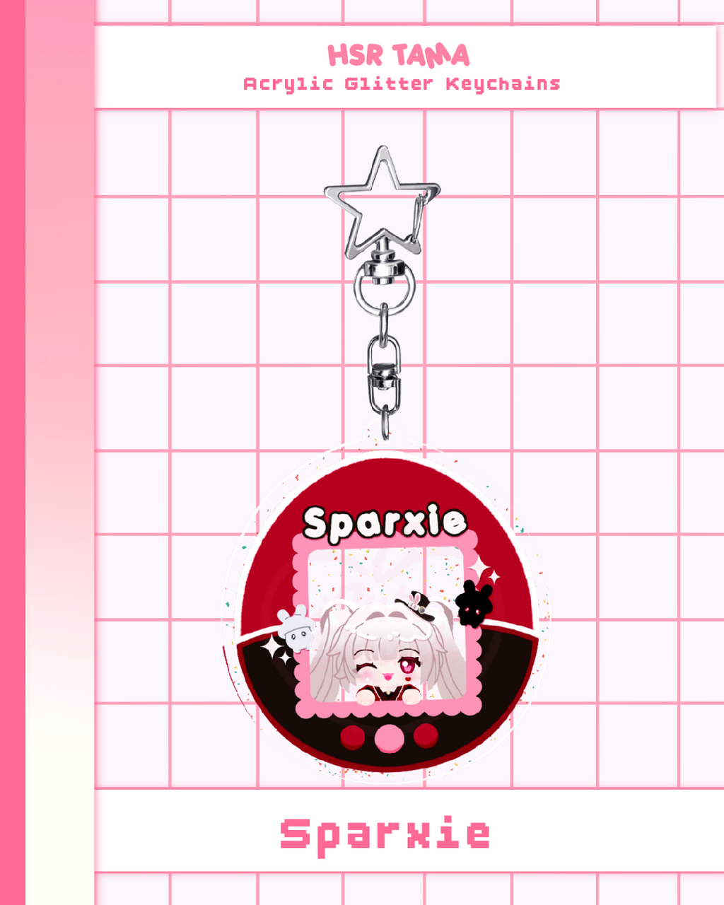HSR Tama Acrylic Glitter Keychains