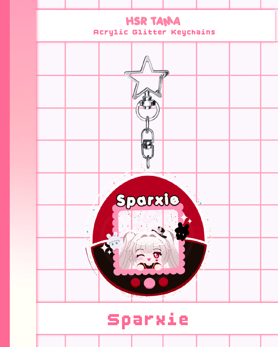HSR Tama Acrylic Glitter Keychains