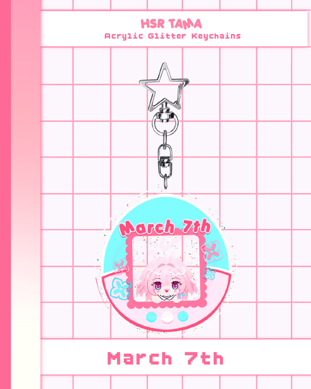 HSR Tama Acrylic Glitter Keychains