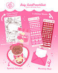 🌸🍑 Peach Blossoms : CutePeachClub July 2026 : Peach's Birthday Party🎂🩷 Stickers + Ephemera Pack