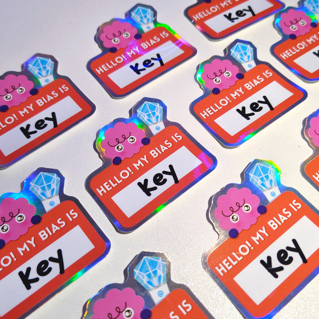Hello My Bias is : Key! Holographic Vinyl Sticker ♡