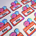 Hello My Bias is : Key! Holographic Vinyl Sticker ♡