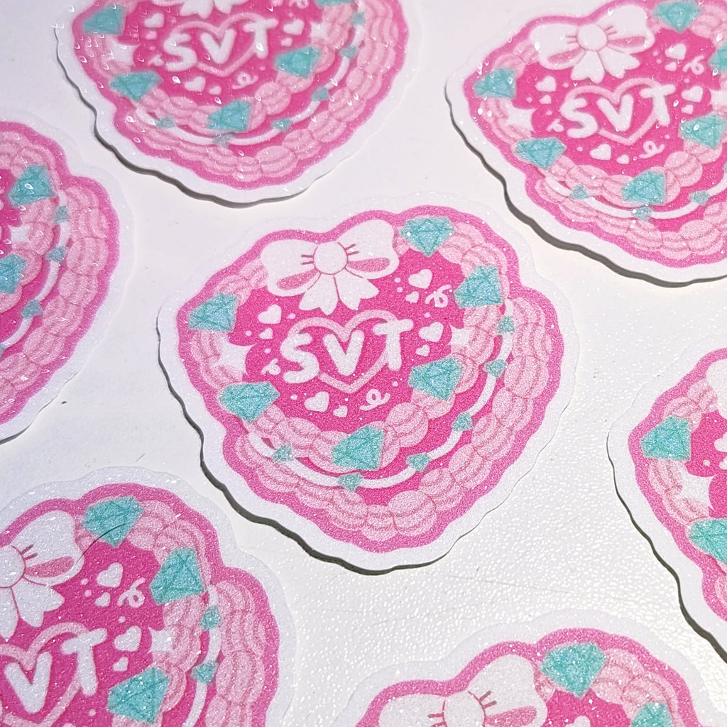 Seventeen Cake Glitter Frost Vinyl Sticker