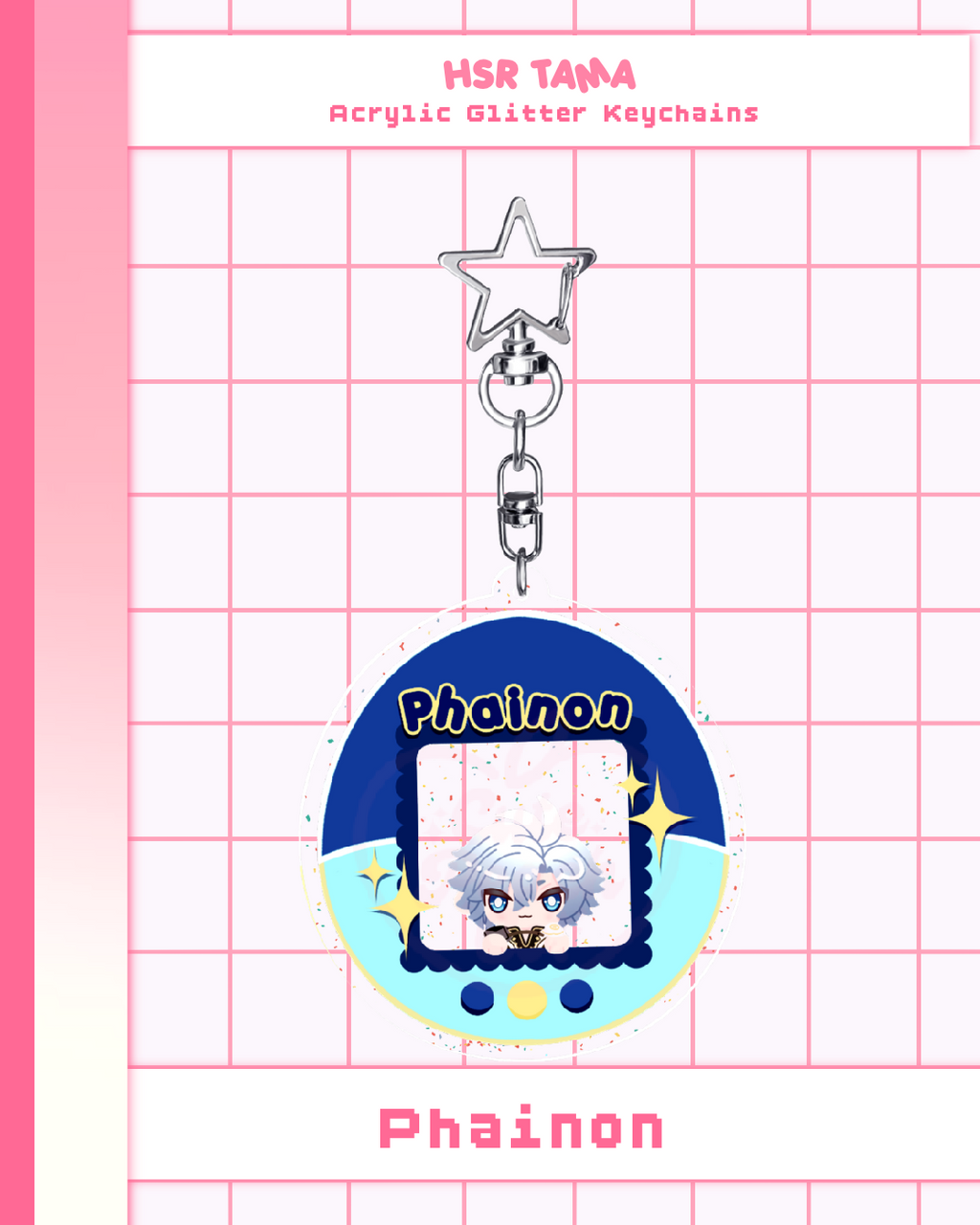 HSR Tama Acrylic Glitter Keychains