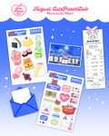 🍜 Peach Blossoms : CutePeachClub August 2026 : Momochi Mart 🛒🐻 Stickers + Bookmark + Letter