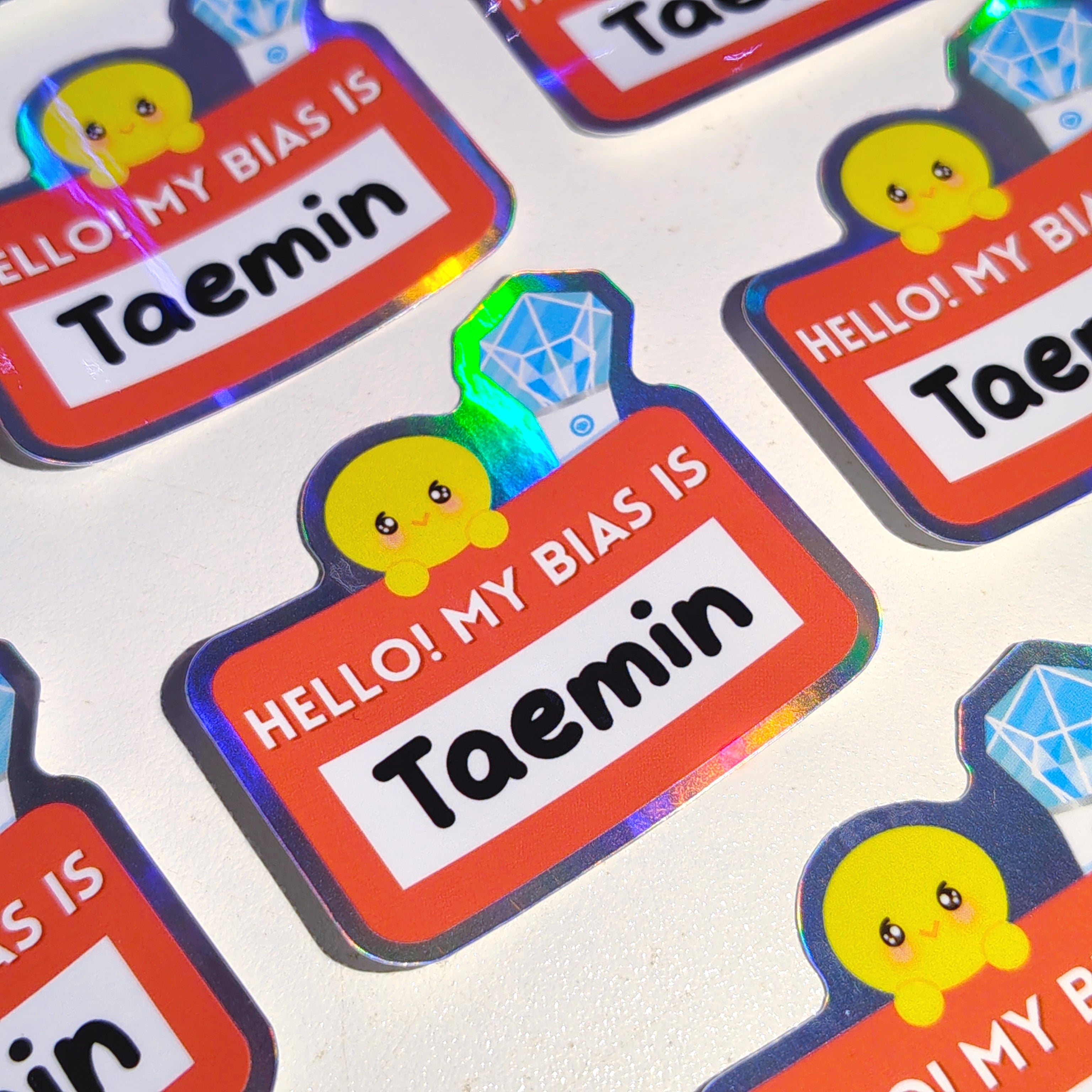 Hello My Bias is : Taemin! Holographic Vinyl Sticker ♡