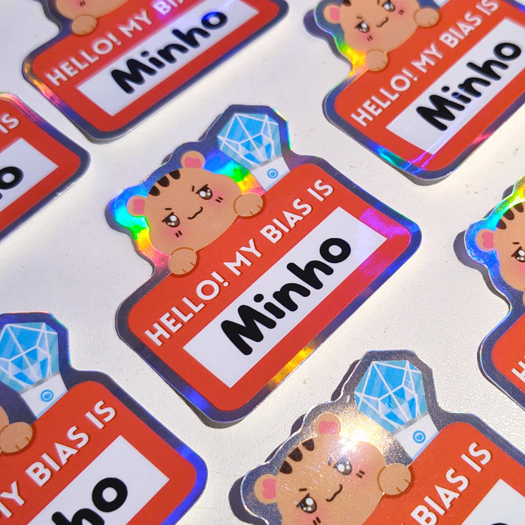 Hello My Bias is : Minho! Holographic Vinyl Sticker ♡