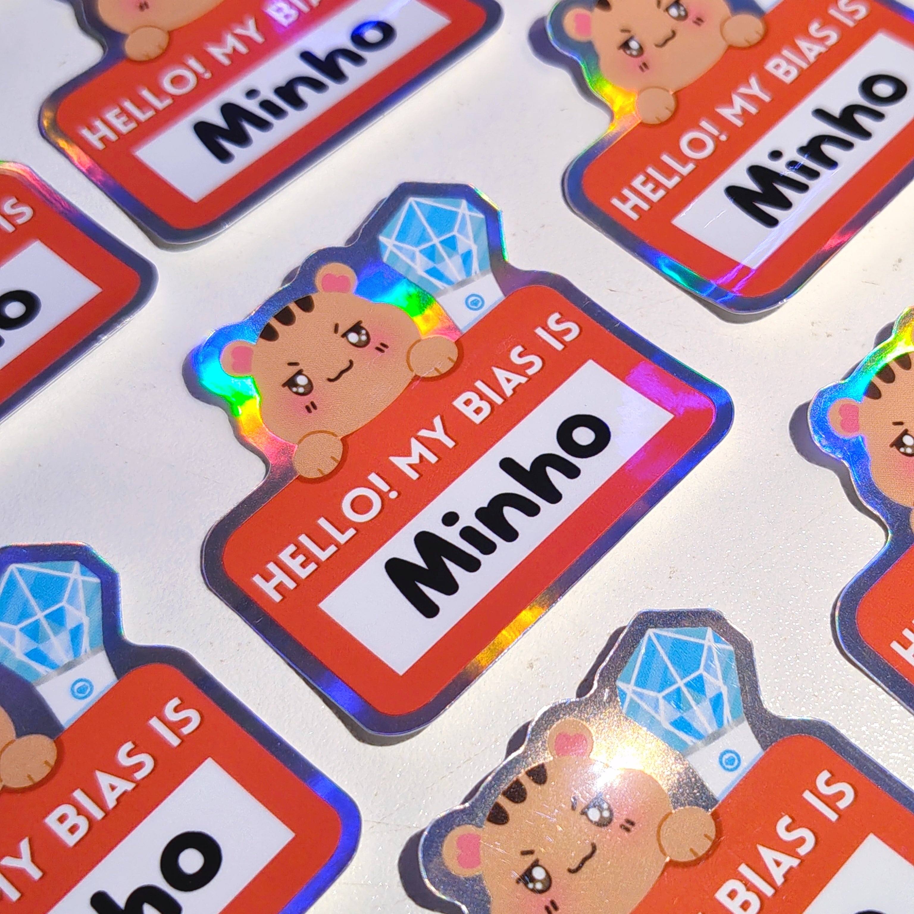 Hello My Bias is : Minho! Holographic Vinyl Sticker ♡
