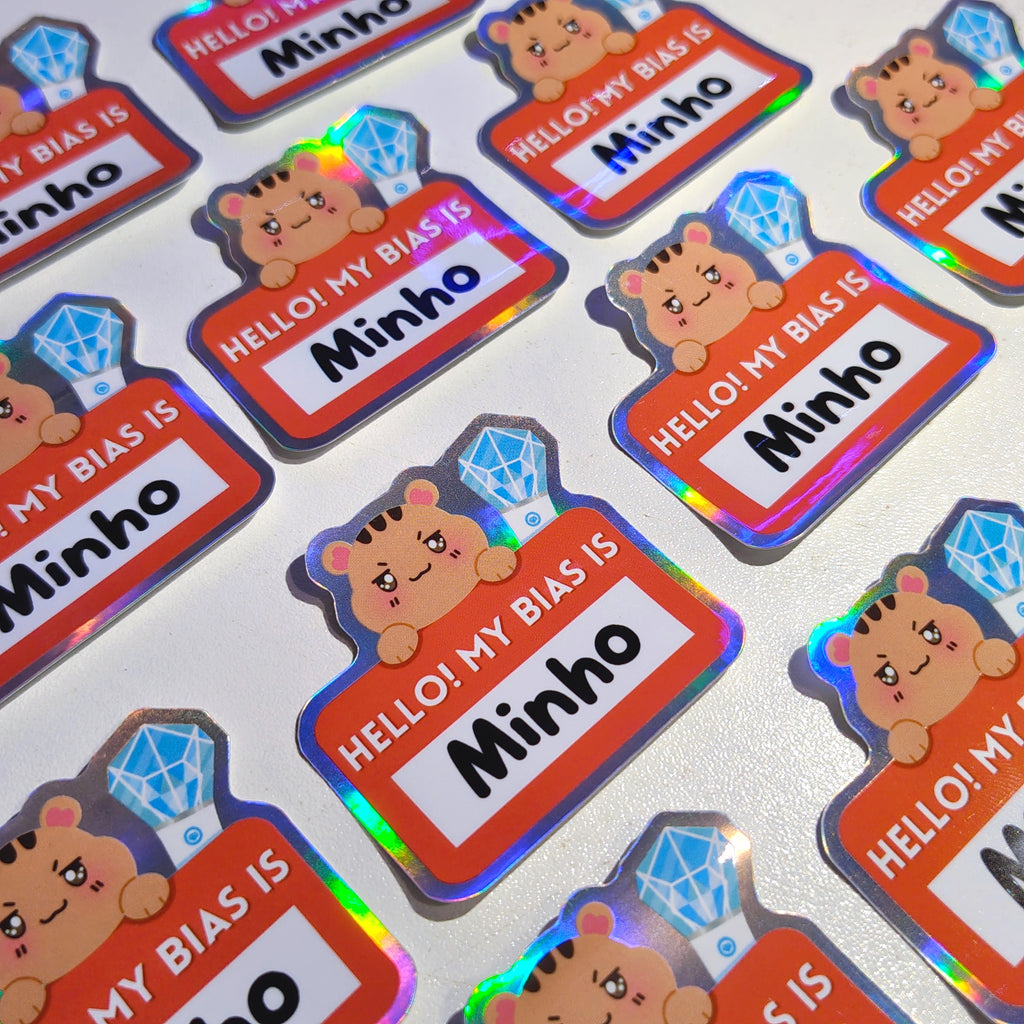 Hello My Bias is : Minho! Holographic Vinyl Sticker ♡