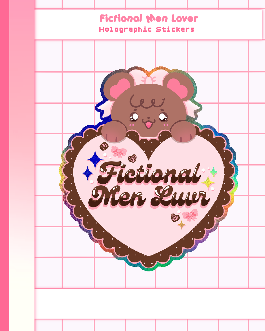 Fictional Men Lover Holographic Sticker