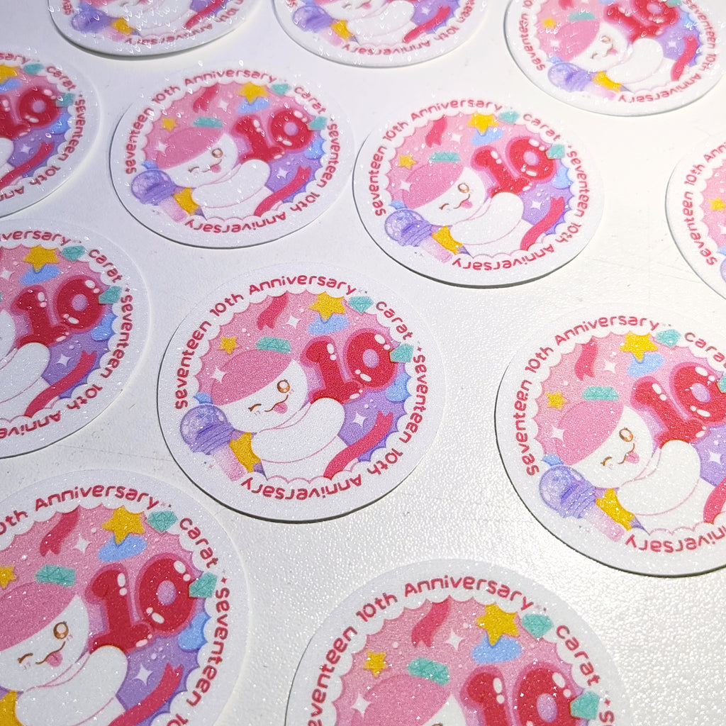 Seventeen 10th Anniversary Glitter Frost Vinyl Sticker