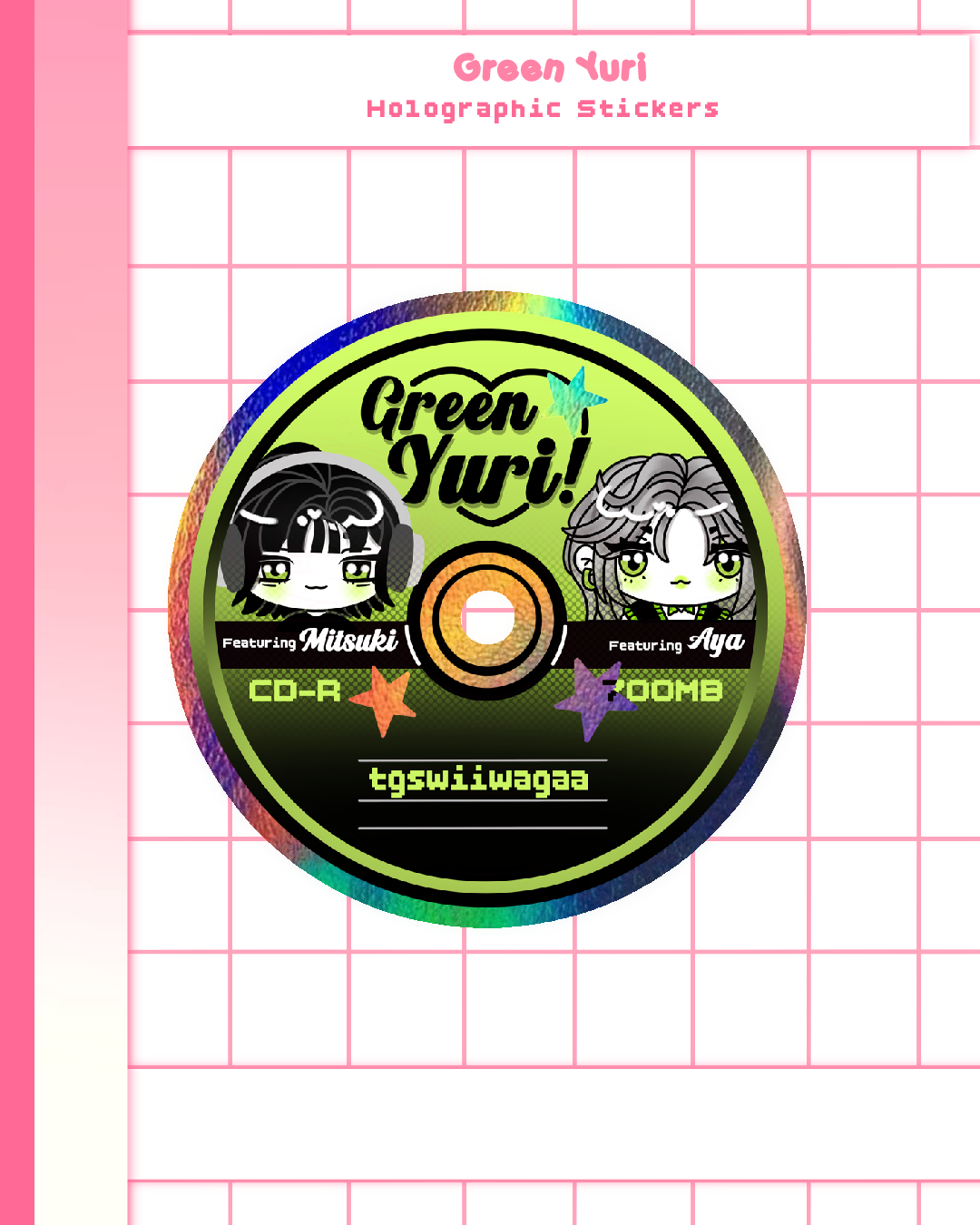 Green Yuri Holographic Sticker!
