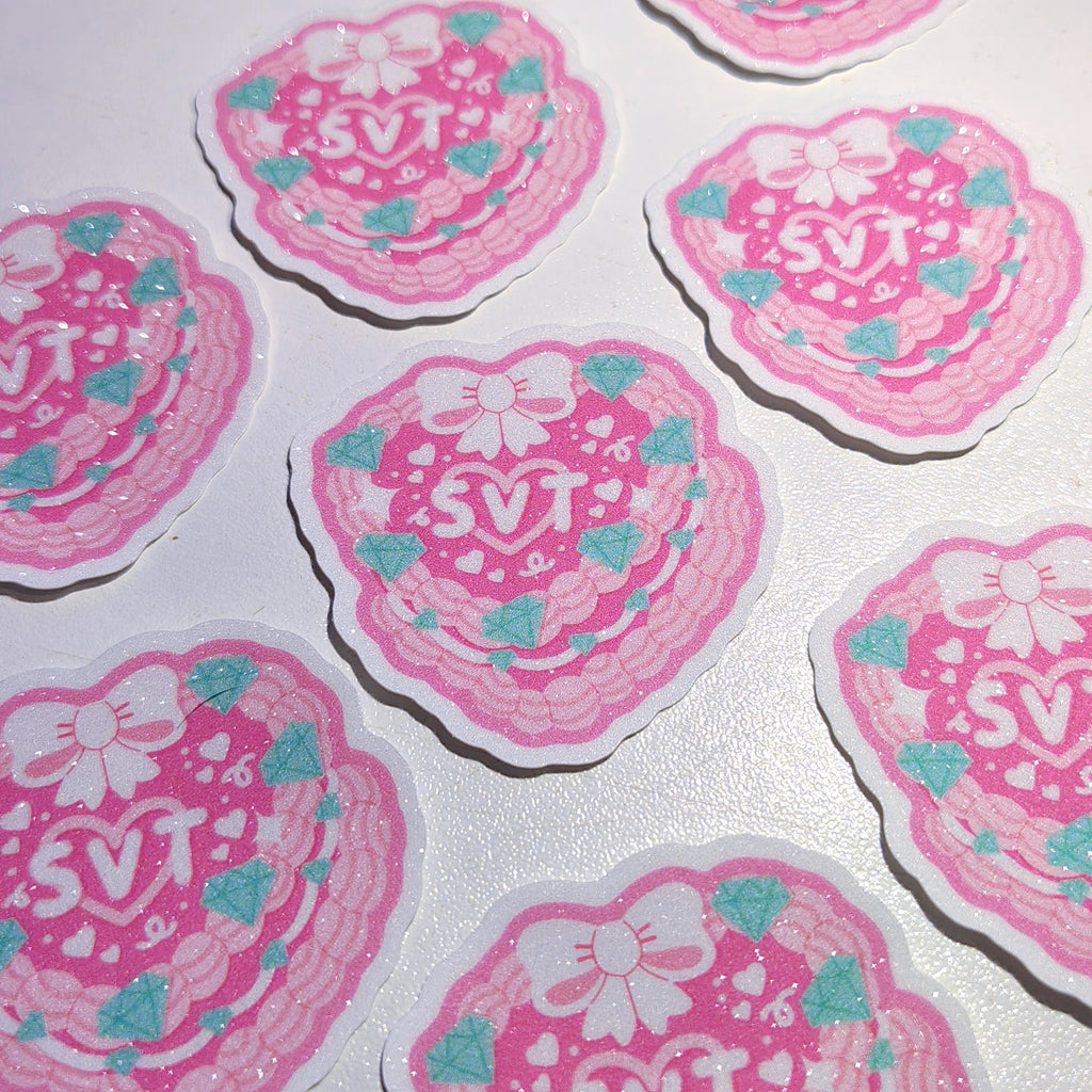 Seventeen Cake Glitter Frost Vinyl Sticker
