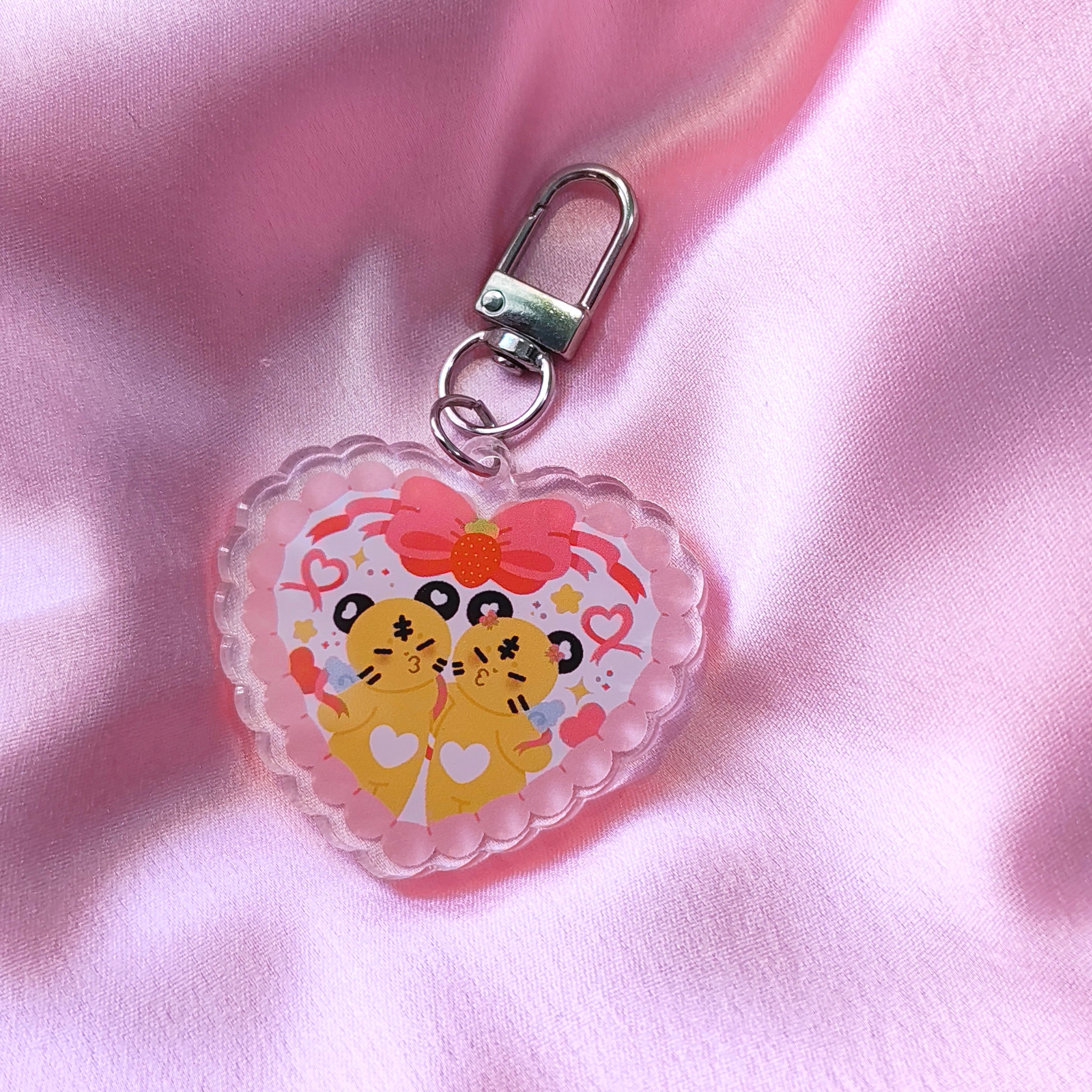 Kissy Hoshi Heart Acrylic Keychain ♡