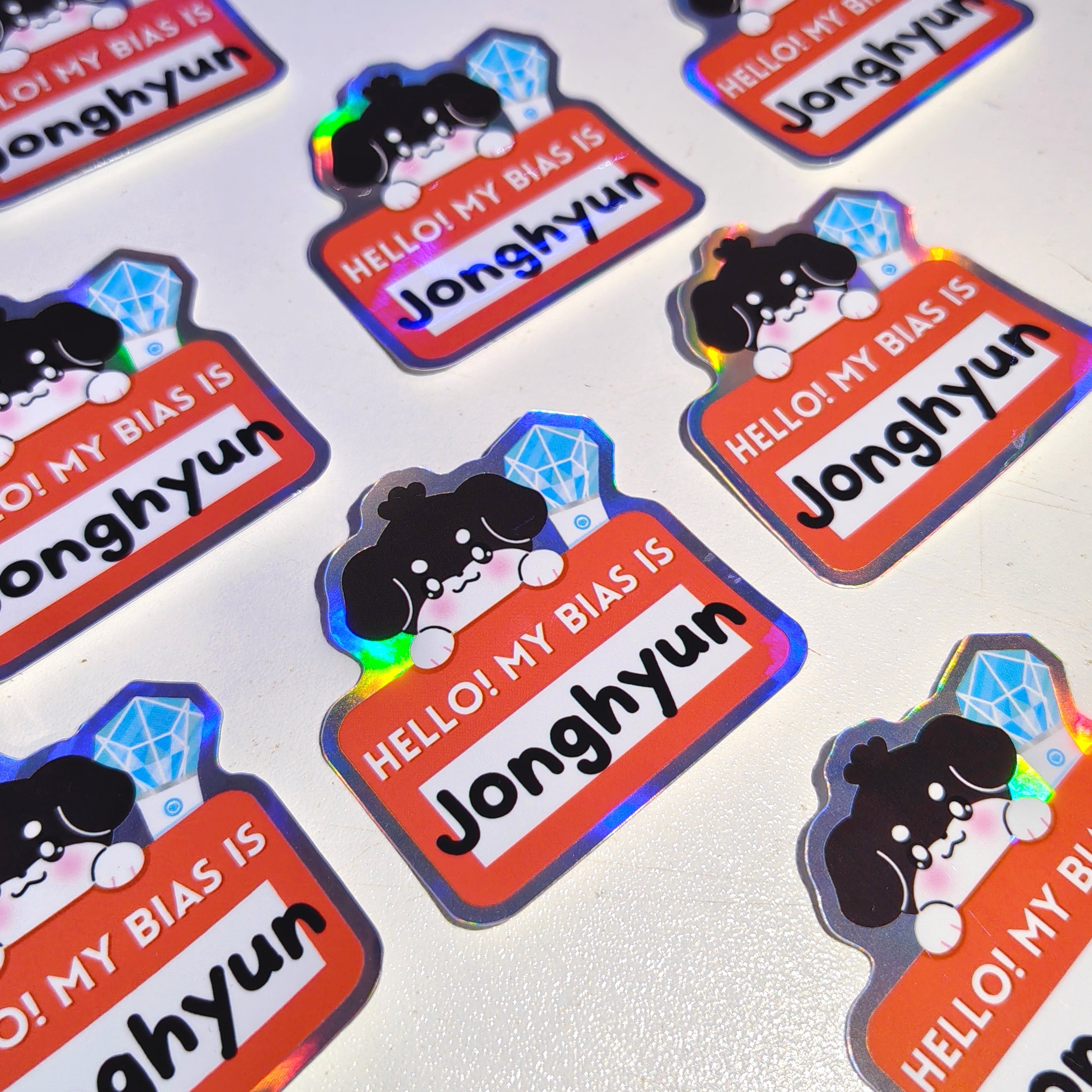 Hello My Bias is : Jonghyun! Holographic Vinyl Sticker ♡