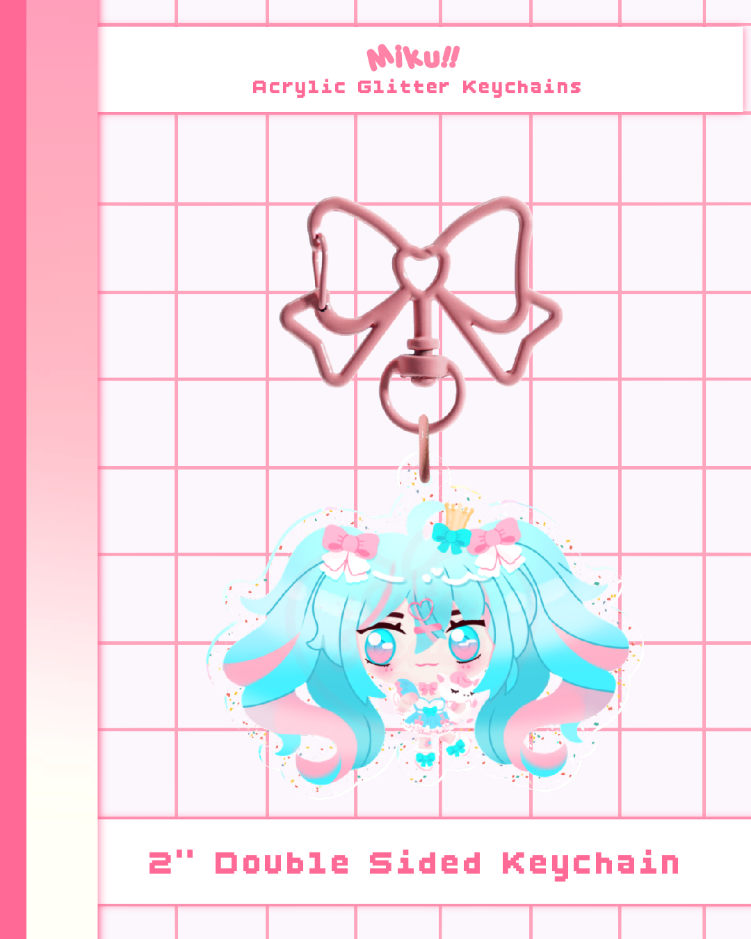 Miku!! Acrylic Glitter Keychain
