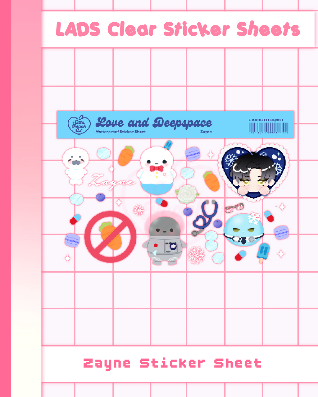 Love and Deepspace Clear Sticker Sheets