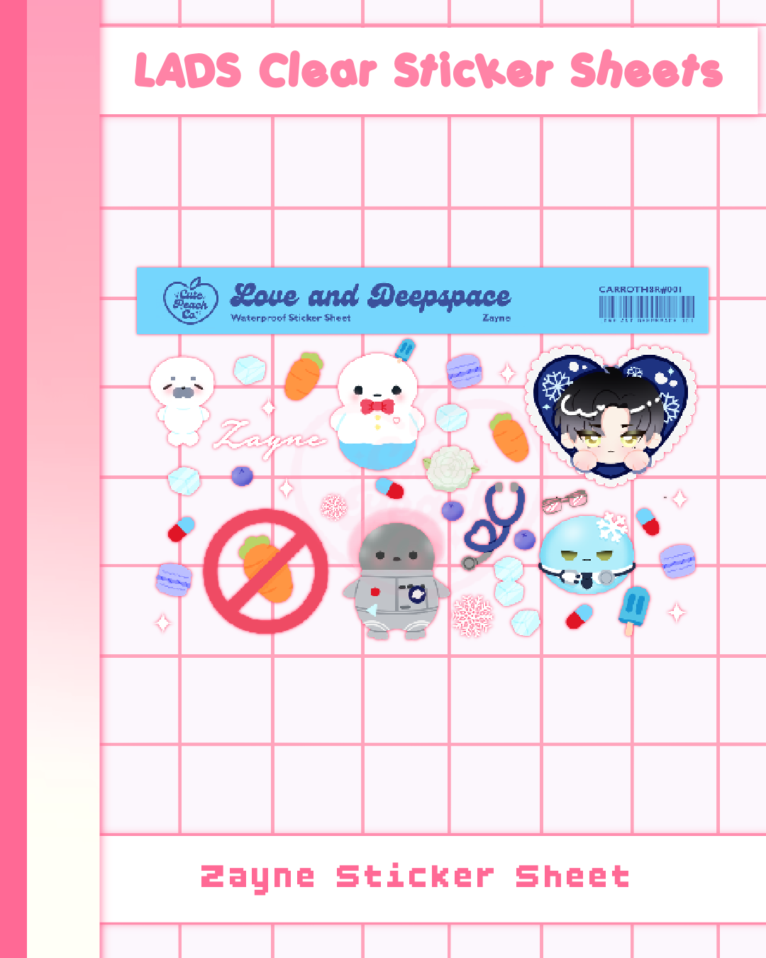Love and Deepspace Clear Sticker Sheets