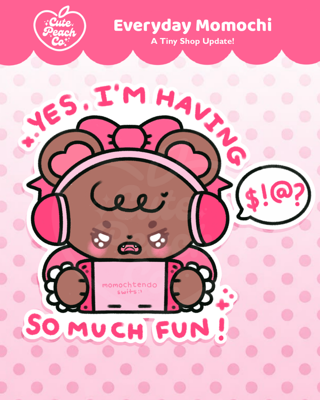 🌸 Everyday Momochi Sparkly Die-Cut Sticker Collection 🌸