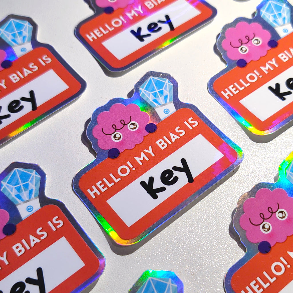 Hello My Bias is : Key! Holographic Vinyl Sticker ♡