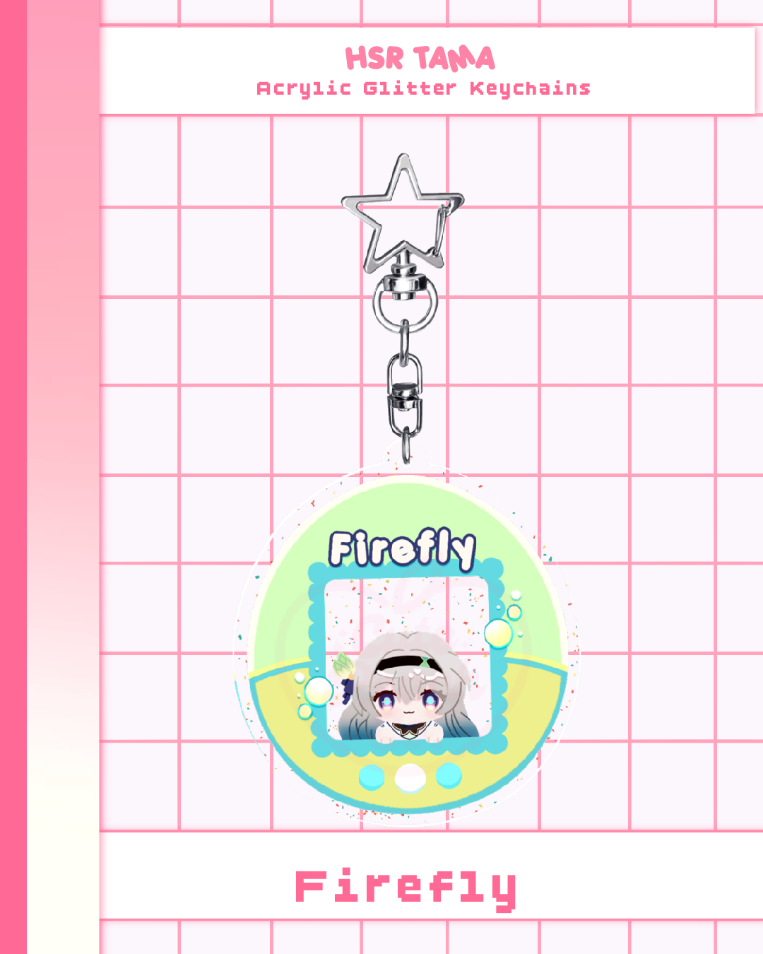 HSR Tama Acrylic Glitter Keychains