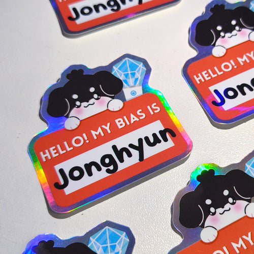 Hello My Bias is : Jonghyun! Holographic Vinyl Sticker ♡