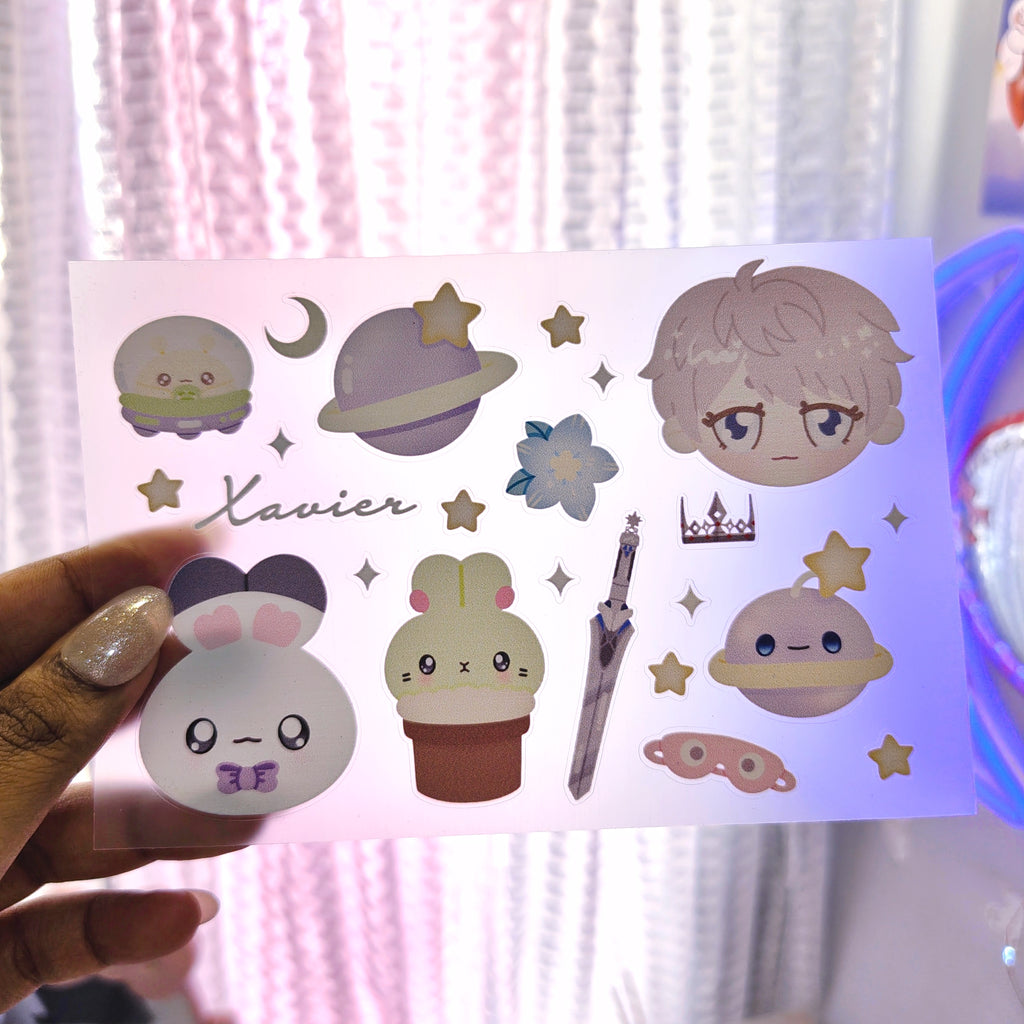 Love and Deepspace Xavier Clear Vinyl Sticker Sheet
