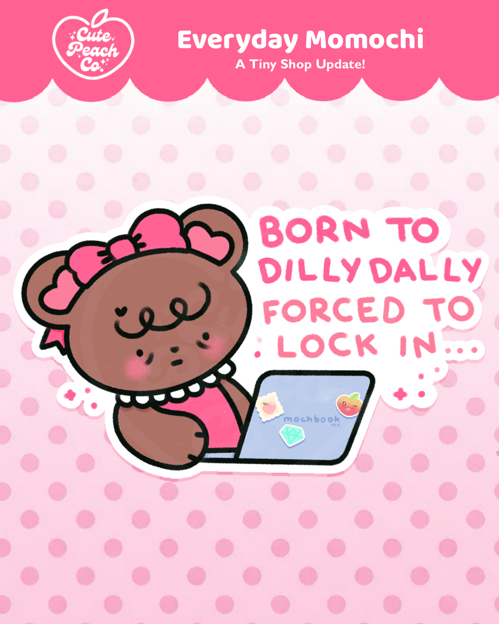 🌸 Everyday Momochi Sparkly Die-Cut Sticker Collection 🌸