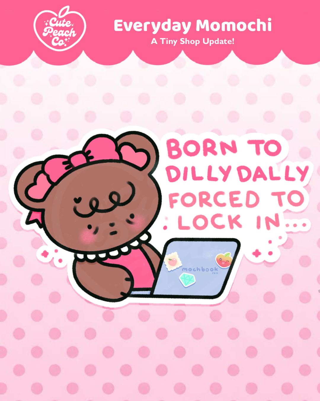 🌸 Everyday Momochi Sparkly Die-Cut Sticker Collection 🌸