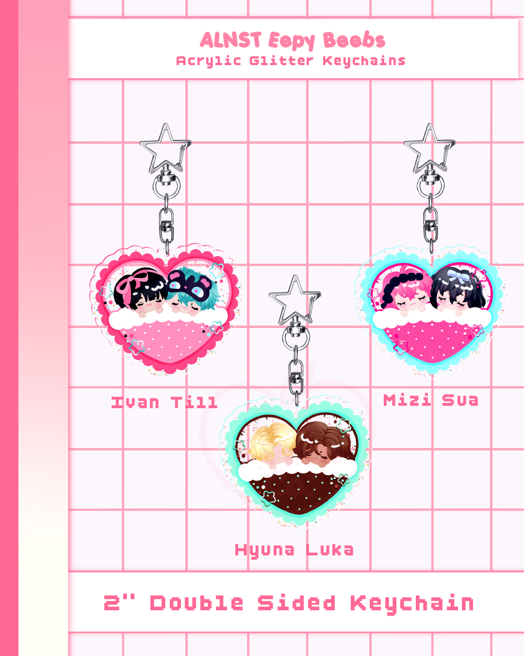 ALNST Eepy Beebs Glitter Keychains