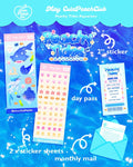 🌸🍑 Peach Blossoms : CutePeachClub May 2026 : Peachy Tides Aquarium 🍑✨: Stickers and Print + 1 x Ephemera Pack